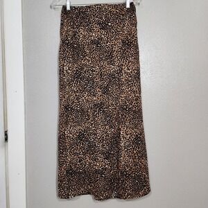 Old Navy Skirt With Pockets Women's Size XS Leopard Print Maxi Elasticated Waist